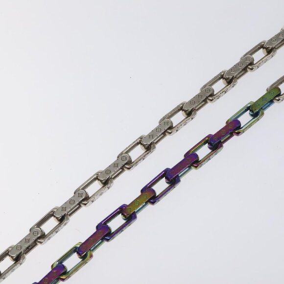 LOUIS VUITTON Monogram Collier Chain Necklace metal Rainbow - Picture 14 of 15